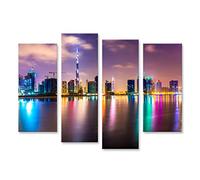 islandburner Quadro su tela Dubai Skyline crepuscolo UAE immagini murali poster