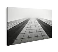 islandburner Quadro su tela Foto in bianco e nero grattacieli moderni con facciata in vetro da bassa prospettiva Immagini murali Poster