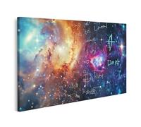 islandburner Quadro su tela galassia universo murale con formule di matematica e fisica: tema scientifico astrofisica laboratorio planetario immagini murali Immagini