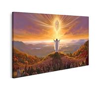 islandburner Quadro su tela Gesù in piedi sulla collina pregando Dio Fede Religione JCIL Quadri Stampe Immagini Murale Decorazione da parete
