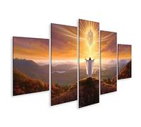 islandburner Quadro su tela Gesù in piedi sulla collina pregando Dio Fede Religione JCIL Quadri Stampe Immagini Murale Decorazione da parete