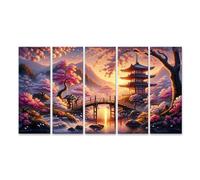 islandburner Quadro su tela Giappone con fiori di ciliegio in piena fioritura, la scena gioca durante il magis immagini murali poster