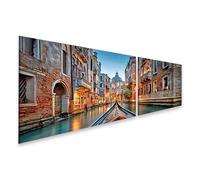 islandburner Quadro su tela gondola nel canale di Venezia con edifici storici - 2 pezzi