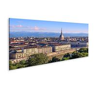 islandburner Quadro su tela Il centro della città di Torino con la Mole Antonelliana Torre Alpi Montagne Panorama e P Quadri Stampe x soggiorno