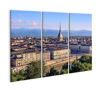 islandburner Quadro su tela Il centro della città di Torino con la Mole Antonelliana Torre alpina Panorama Torino Quadri Stampe Immagini Murale Decorazione da parete