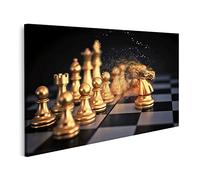 islandburner Quadro su tela Immagine Scacchi Business Competizione Strategia Leadership Successo Concetto Quadri Stampe Immagini Murale Decorazione da parete