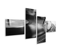 islandburner Quadro su tela, in vinile, musica nostalgia, in bianco e nero, 150 x 80 cm