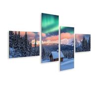islandburner Quadro su tela Laurora boreale Sopra il paese delle meraviglie invernale