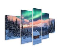 islandburner Quadro su tela Laurora boreale Sopra il paese delle meraviglie invernale
