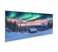 islandburner Quadro su tela Laurora boreale Sopra il paese delle meraviglie invernale