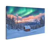 islandburner Quadro su tela Laurora boreale Sopra il paese delle meraviglie invernale