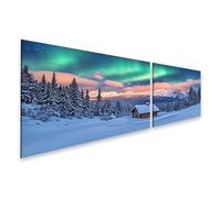 islandburner Quadro su tela Laurora boreale Sopra il paese delle meraviglie invernale