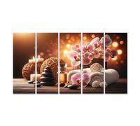 islandburner Quadro su tela lume di candela e orchidee nel benessere spa tailandese massaggio salone cosmetico Immagini murali poster