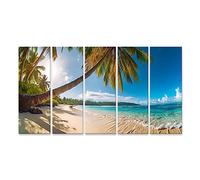 islandburner Quadro su tela Mare Spiaggia Sabbia Palme Selvaggio Tropicale Oceano Shore Bellissimo Paesaggio JCMT Quadri Stampe Immagini Murale Decorazione da parete