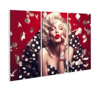 islandburner Quadro su tela Marilyn Monroe Retro Glamour con labbra rosse e abito a pois per camera da letto fan del cinema parrucchiere immagini murali poster