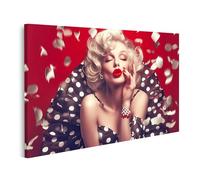 islandburner Quadro su tela Marilyn Monroe Retro Glamour con labbra rosse e abito a pois per camera da letto fan del cinema parrucchiere immagini murali poster