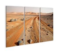 islandburner Quadro su tela Marte paesaggio con dune rosse e tracce sulla sabbia - 3 pezzi