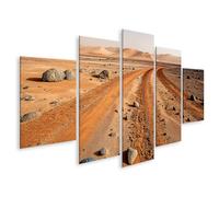islandburner Quadro su tela Marte paesaggio con dune rosse e tracce sulla sabbia - 5 pezzi