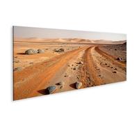 islandburner Quadro su tela Marte Paesaggio con dune rosse e tracce sulla sabbia - Panorama