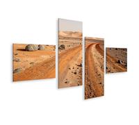 islandburner Quadro su tela Marte paesaggistico con dune rosse e tracce sulla sabbia, 4 pezzi, edizione A1