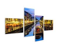 islandburner Quadro su tela Milano Città Italia Naviglo Grande Canale Quadri Stampe Immagini Murale Decorazione da parete