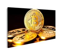 islandburner Quadro su tela Moneta di criptovaluta Bitcoin Sfondo nero Quadri Stampe Immagini Murale Decorazione da parete