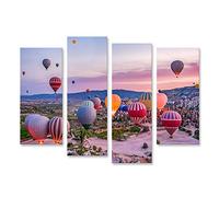 islandburner Quadro su tela Mongolfiere colorate lanciare Goreme National Park Cappadocia Turchia Stampe Arte Poster Murale