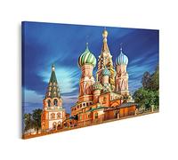 islandburner Quadro su tela Mosca Russia Piazza Rossa Vista Cattedrale di San Basilio Nig Mosca Russia Piazza Rossa Vista Cattedrale di San Basilio Notte Nessuno Quadri Stampe Arte Poster Murale