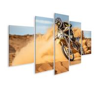 islandburner Quadro su tela motociclisti nel deserto con vortice di sabbia immagini murali poster
