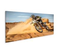 islandburner Quadro su tela motociclisti nel deserto con vortice di sabbia immagini murali poster