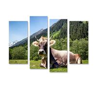 islandburner Quadro su tela Mucca Nelle Alpi Immagini Poster