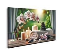 islandburner Quadro su tela oasi di benessere con candele e orchidee massaggio tailandese immagini murali poster