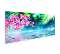 islandburner Quadro su tela Orchidea nel giardino zen con gocce d'acqua sullo stagno Quadri Stampe x soggiorno