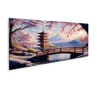 islandburner Quadro su tela Paesaggio giapponese a fiori di ciliegio con montagna Fuji per soggiorno amanti dell'arte immagini murali poster