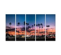 islandburner Quadro su tela palme rosso sera skyline scena auto panorama cielo immagini murali poster