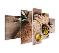 islandburner Quadro su Tela Pane con Olive e Olio d'oliva GBLK Quadri Stampe Immagini Murale Decorazione da Parete