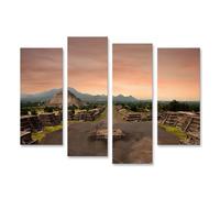 islandburner Quadro su tela piramidi paesaggio al tramonto in antica città di rovine immagini murali poster