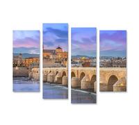 islandburner Quadro su tela Ponte romano e Mezquita al tramonto a Córdoba Immagini Murali Poster