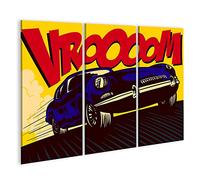 islandburner Quadro su tela Pop Art Fumetto Velocità auto Vrooom Onomatopea Vector Com HRNT Quadri Stampe Immagini Murale Decorazione da parete
