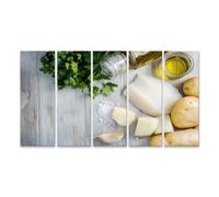 islandburner Quadro su tela prezzemolo olio d'oliva pesce patate aglio piatto immagini murali poster