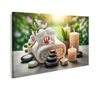 islandburner Quadro su tela relax nella spa con candele e orchidee massaggio tailandese studio immagini murali poster