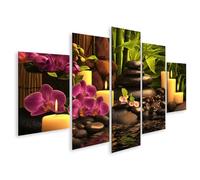 islandburner Quadro su tela rilassante Zen atmosfera di benessere con candele e fiori immagini murali poster