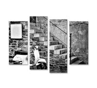 islandburner Quadro su Tela Roller Accanto a scala in pietra Nero Bianco Immagini Poster