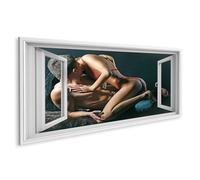 islandburner Quadro su tela Romantico conciliazione dietro le finestre Immagini Poster