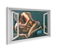 islandburner Quadro su tela Romantico conciliazione dietro le finestre Immagini Poster