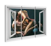 islandburner Quadro su tela Romantico conciliazione dietro le finestre Immagini Poster