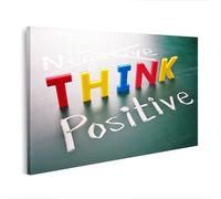 islandburner Quadro su tela Scritta Pensa positivo sulla lavagna - Tela 80x40 cm