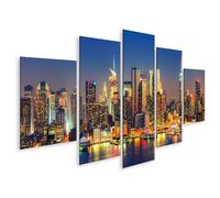 islandburner Quadro su Tela Skyline Della Città Di Notte Illuminato Da Luci Immagini Murali Poster