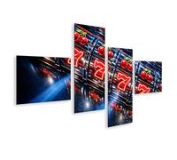 islandburner Quadro su tela slot machine colorata con ciliegie e settima come murale, 4 pezzi, edizione V1