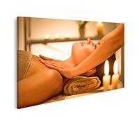 islandburner Quadro su tela Spa bellezza donna bruna godendo rilassante massaggio del corpo in salone Spa Stampe Arte Poster Murale